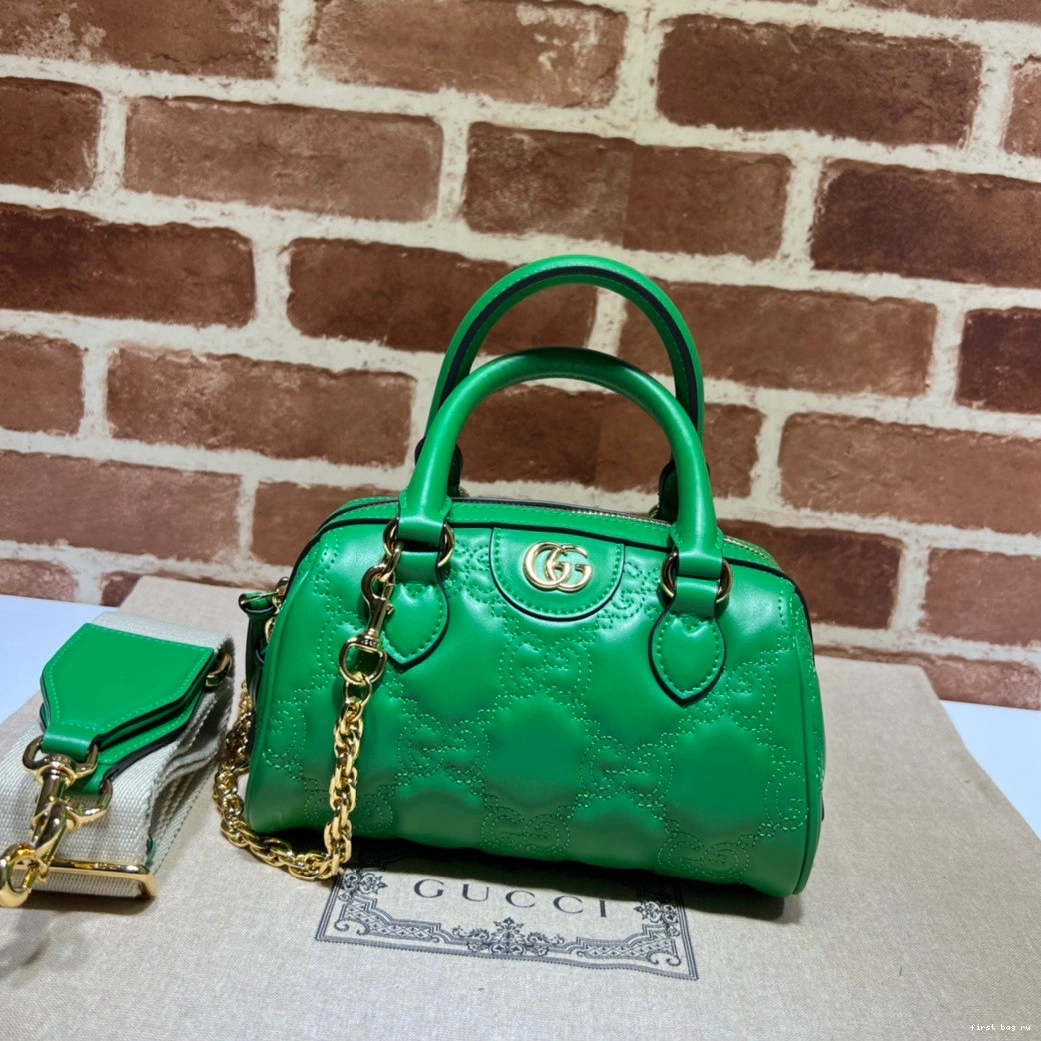 First bag ru GUCCI handle bag top matelassé GG leather 0715